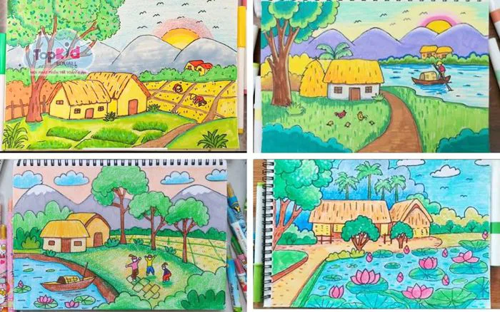 100 Mẫu tranh vẽ thiếu nhi cute, dễ vẽ cho bé Mầm non, Tiểu học