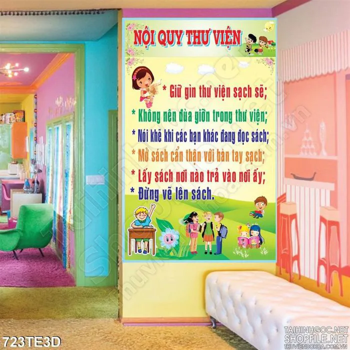 Tranh nội quy thư viện