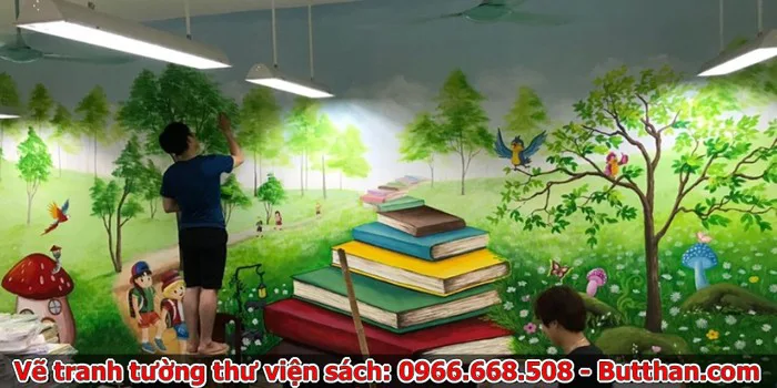 Tổng hợp những mẫu vẽ tranh tường thư viện sách đẹp 2026