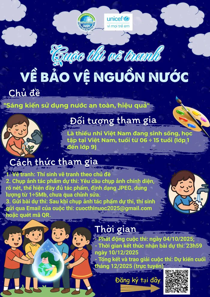 Cuộc thi vẽ tranh “Sáng kiến sử dụng nước an toàn, hiệu quả”: Tiết kiệm nước  - Hành động nhỏ, ý nghĩa lớn!