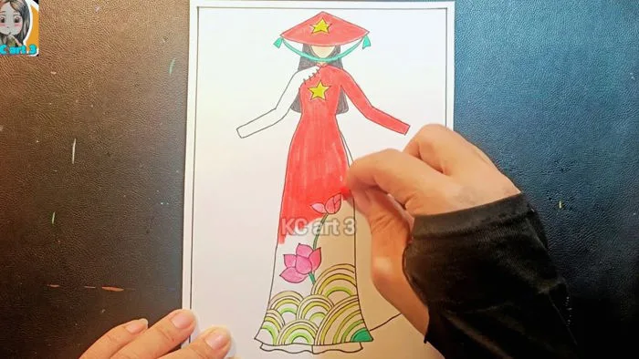 Vẽ trang phục áo dài với họa tiết dân tộc | Thiết kế tạo mẫu trang phục |  Trang phục lễ hội | KCart3
