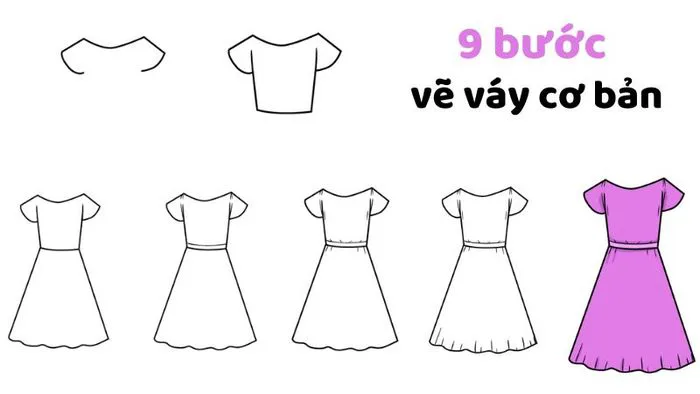 Hướng dẫn vẽ váy: Tổng hợp các phương pháp để tạo ra những bản vẽ đẹp, dễ  thương và đơn giản