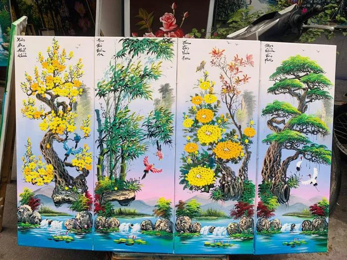 Dịch vụ vẽ tranh ngày tết trang trí không gian đẹp giá rẻ