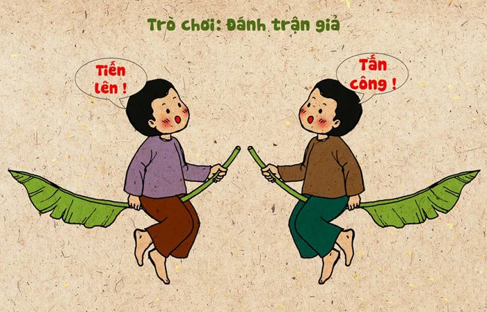 Tranh vẽ chủ đề trò chơi dân gian đẹp nhất