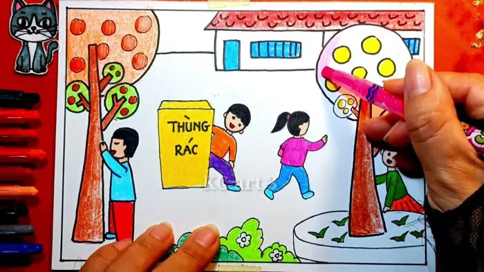 Vẽ trò chơi dân gian Trốn Tìm - Bố cục trong tranh sinh hoạt | Vẽ cuộc sống  quanh em | Vẽ ngày hè