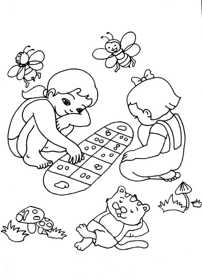 Tô Màu Trò Chơi Dân Gian - Tranh Tô Màu Cho Bé
