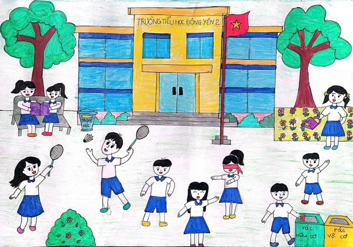 Đặc sắc các bức tranh do học sinh trường vẽ
