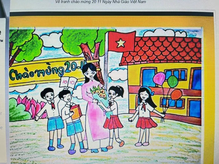 Em vẽ “Trường học thân thiện”.