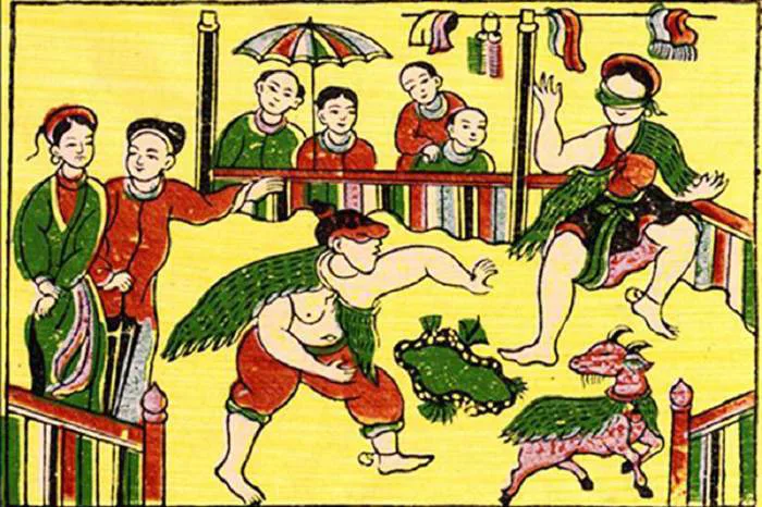 Tìm về truyền thống bằng bài trí tranh vẽ lễ hội dân gian việt nam trong nhà