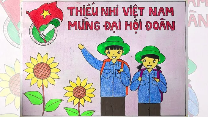Vẽ tranh Thiếu nhi Việt Nam mừng đại hội Đoàn | Vẽ tranh chào mừng đại hội  Đoàn P3