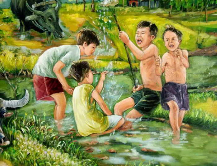 Kí ức tuổi thơ - Tranh Phong Cảnh
