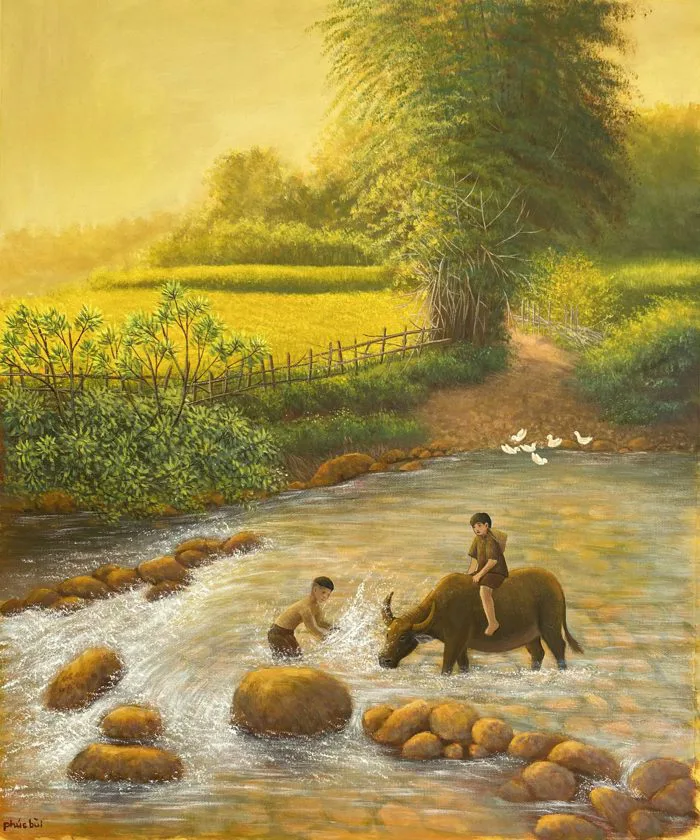 Tuổi Thơ - Tranh Phong Cảnh Đồng Quê