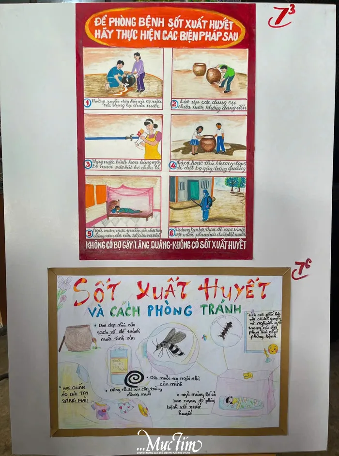 Học sinh Trường THCS Tân Hiệp tuyên truyền về bệnh sốt xuất huyết qua  truyện tranh