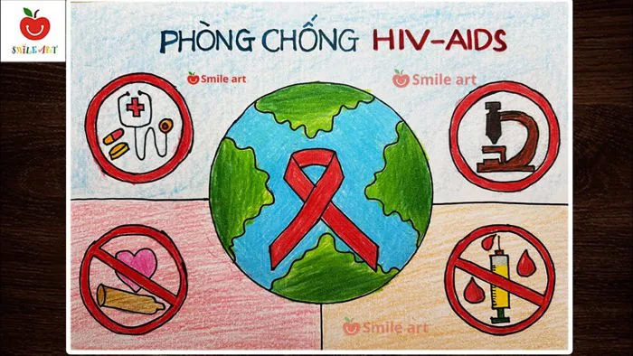 Vẽ tranh phòng chống ma túy | Tranh cổ động phòng chống tệ nạn xã hội | Vẽ  HIV - AIDS #smileart