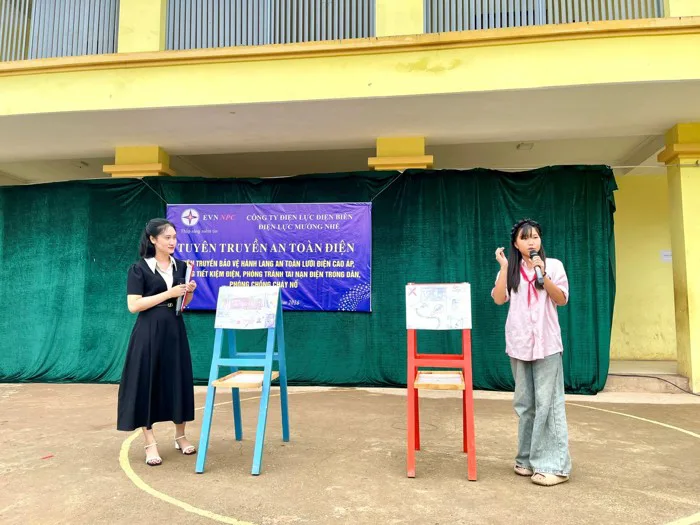 Lan tỏa thông điệp an toàn điện qua nét vẽ của học sinh vùng cao Mường Nhé