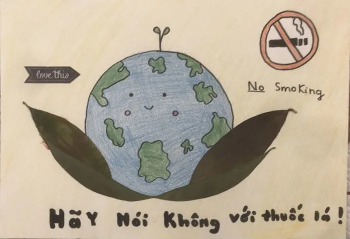 LỚP 4H VỚI CUỘC THI VẼ TRANH PHÒNG CHỐNG TÁC HẠI CỦA THUỐC LÁ.