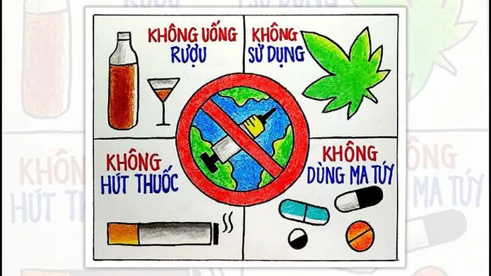 VẼ TRANH ĐỀ TÀI: THẾ GIỚI KHÔNG KHÓI THUỐC | VẼ TRANH CỔ ĐỘNG PHÒNG CHỐNG  THUỐC LÁ