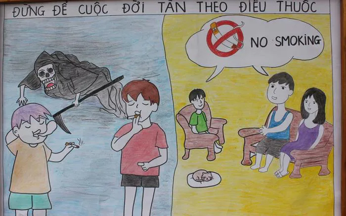 Cuộc sống không khói thuốc qua tranh vẽ