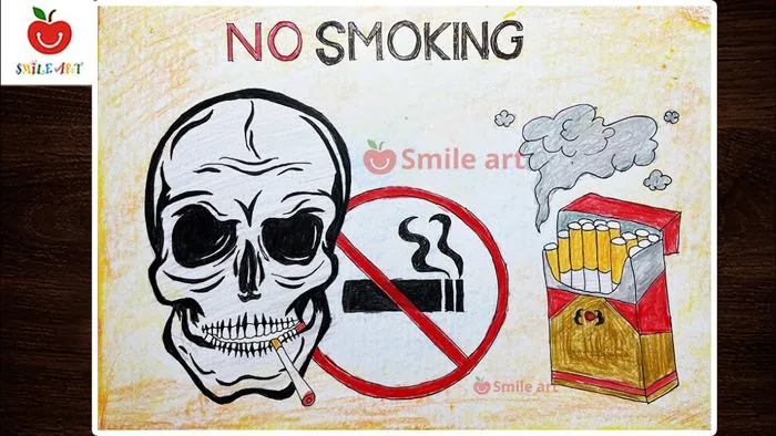 Vẽ tranh phòng chống thuốc lá | Vẽ tranh thế giới không khói thuốc | Tranh  tệ nạn xã hội #smileart
