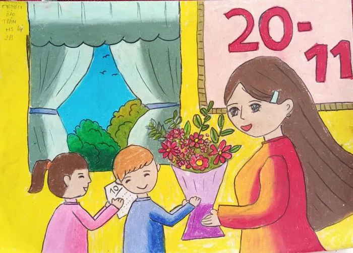 Hội thi vẽ tranh theo chủ đề ''Thầy cô và mái trường mến yêu'' và Cuộc thi  viết với chủ đề 