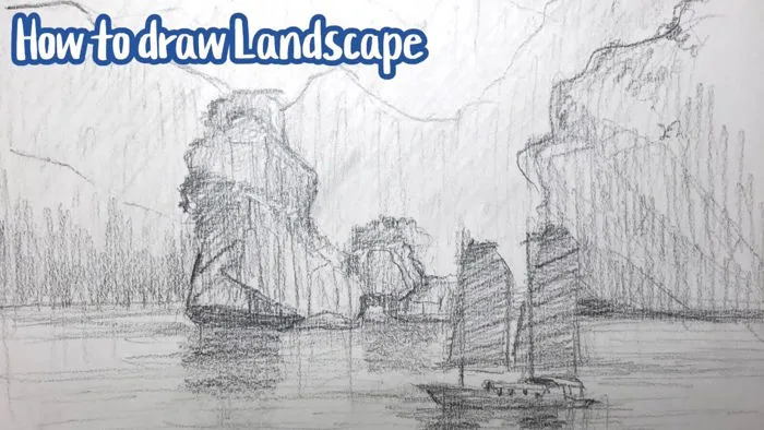 Hướng dẫn vẽ phong cảnh Vịnh Hạ Long | How to draw Ha Long Bay - Vietnam
