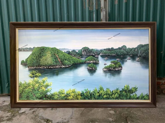 Tranh vẽ Vịnh Hạ Long treo văn phòng chất | tranhAmiA