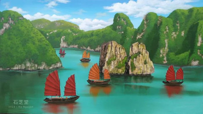 Tranh vẽ Vịnh Hạ Long