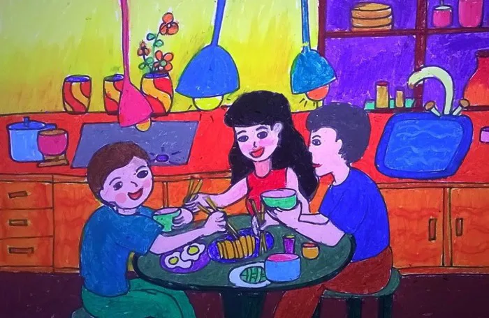 Vẽ Tranh Cuộc Sống Quanh Em Tươi Đẹp Đơn Giản