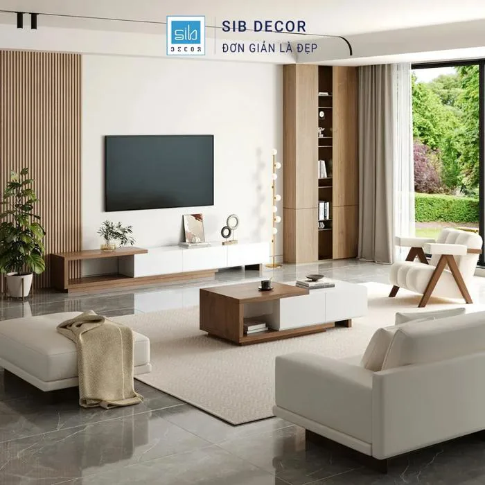 Kệ Tivi Di Động Và Bàn Trà Hiện Đại SIB Decor KTV2551 Cho Phòng Khách Sang  Trọng