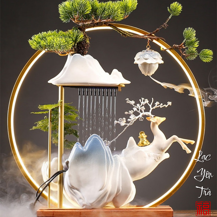 Trang Trí Decor Bàn Trà - Thác Nước Phong Thủy