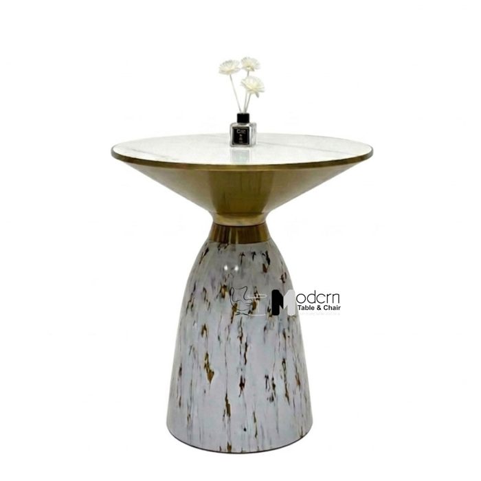 Bàn trà decor phòng khách mặt đá tròn TS16002-05E - Banghehiendai.com