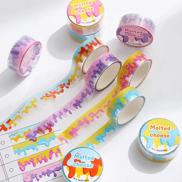 Washi Tape Băng Dính Họa Tiết Phô Mai Tan Chảy