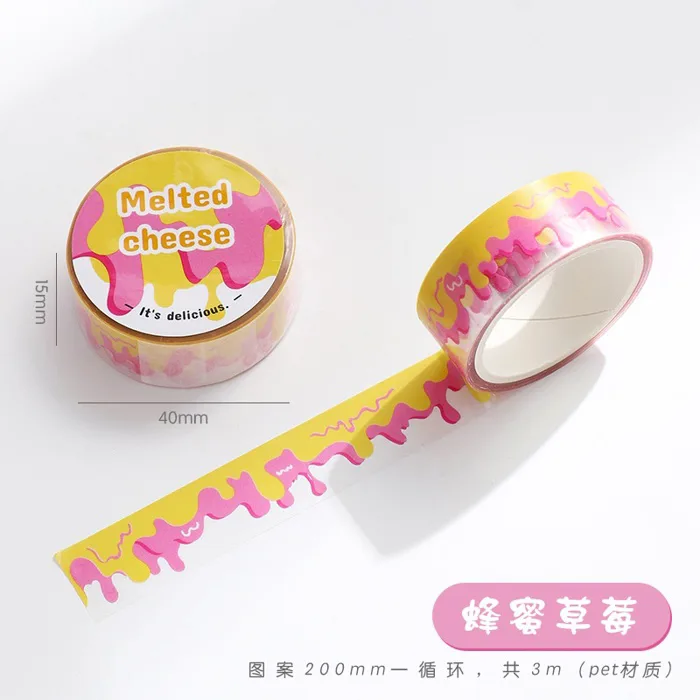 Washi Tape Băng Dính Họa Tiết Phô Mai Tan Chảy
