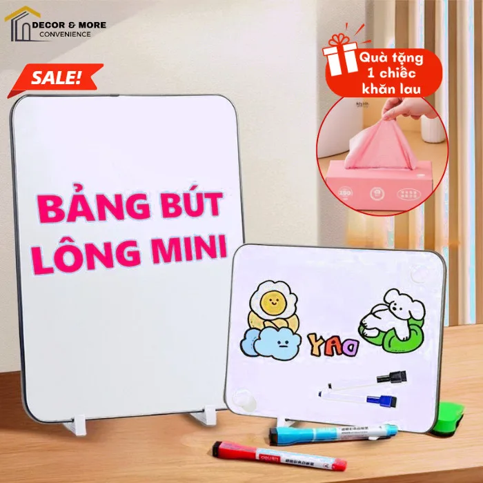 Bảng Từ Trắng Cầm Tay Mini Ghi Chú DECOR, Học Tập, Bảng Viết Bút Lông Xoá  Dễ Dàng, Hút Nam Châm Tốt
