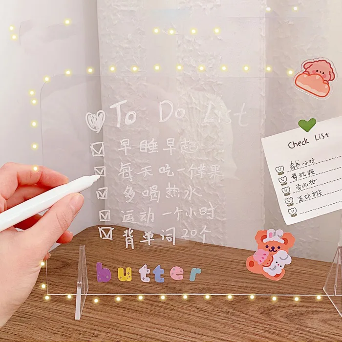 Bảng ghi chú acrylic trong suốt để bàn, bảng ghi chú trang trí phòng làm  việc, decor bàn học, quà tặng, quà lưu niệm | Shopee Việt Nam