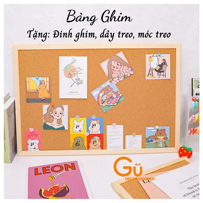 Bảng ghim gỗ bầnghim tài liệu Ngot Decor bảng Note treo tường dán ghi chú  thông báo tranh ảnh tặng kèm phụ kiện - Lazada | Lazada Việt Nam