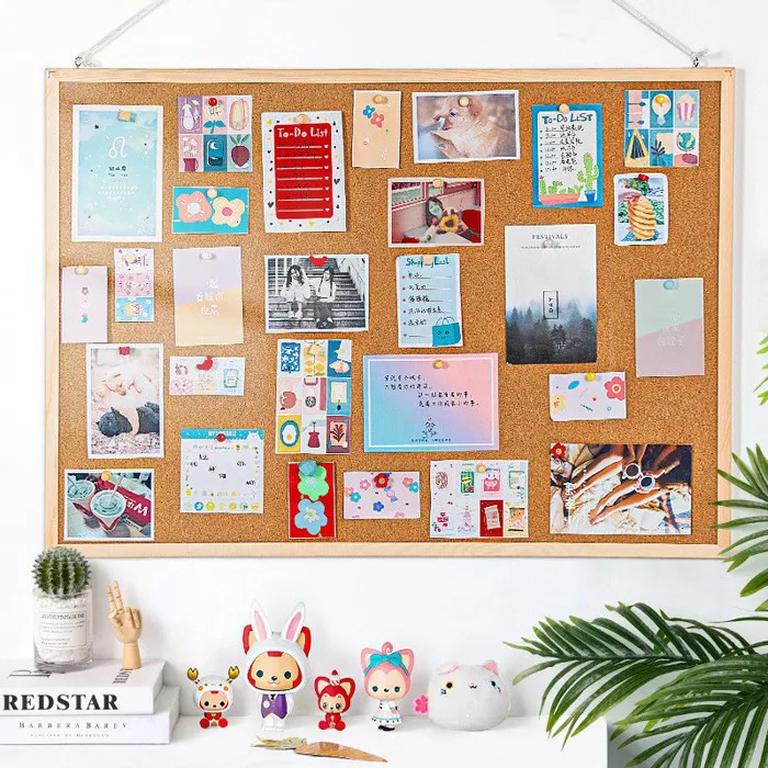 Bảng ghim gỗ bần,ghim tài liệu GU DECOR bảng Note treo tường dán ghi chú,  thông báo, tranh ảnh tặng kèm phụ kiện | Shopee Việt Nam