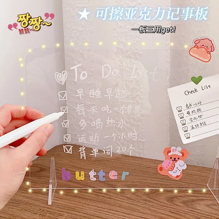 Bảng ghi chú trong suốt để bàn học bảng viết mini cầm tay | Shopee Việt Nam