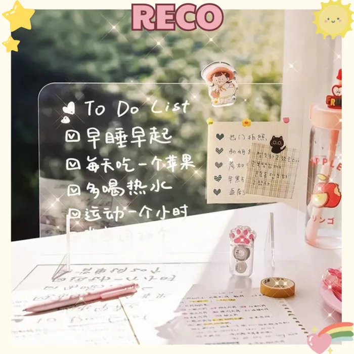 Bảng acrylic trong suốt để bàn dùng để ghi chú to do list decor bàn học |  Shopee Việt Nam