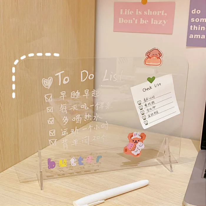 Bản ghi chú bằng nhựaBảng ghi chú acrylic trong suốt để bàn, bảng ghi chú  trang trí phòng làm việc, decor bàn học, quà tặng, quà lưu niệm | Lazada  Việt Nam