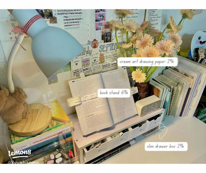 Decor bàn học đẹp & gọn: 15 ý tưởng trang trí bàn học đơn giản (kèm tips  setup aesthetic)