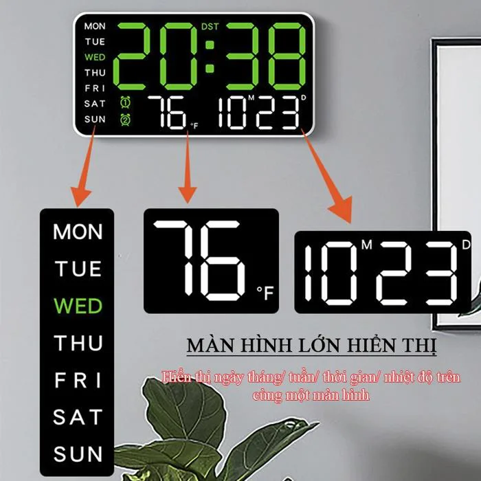 Đồng Hồ LED Digital Decor Để Bàn Báo Thức Hiển Thị Thời Gian Nhiệt Độ Chức  Năng Đếm Ngược - 6659