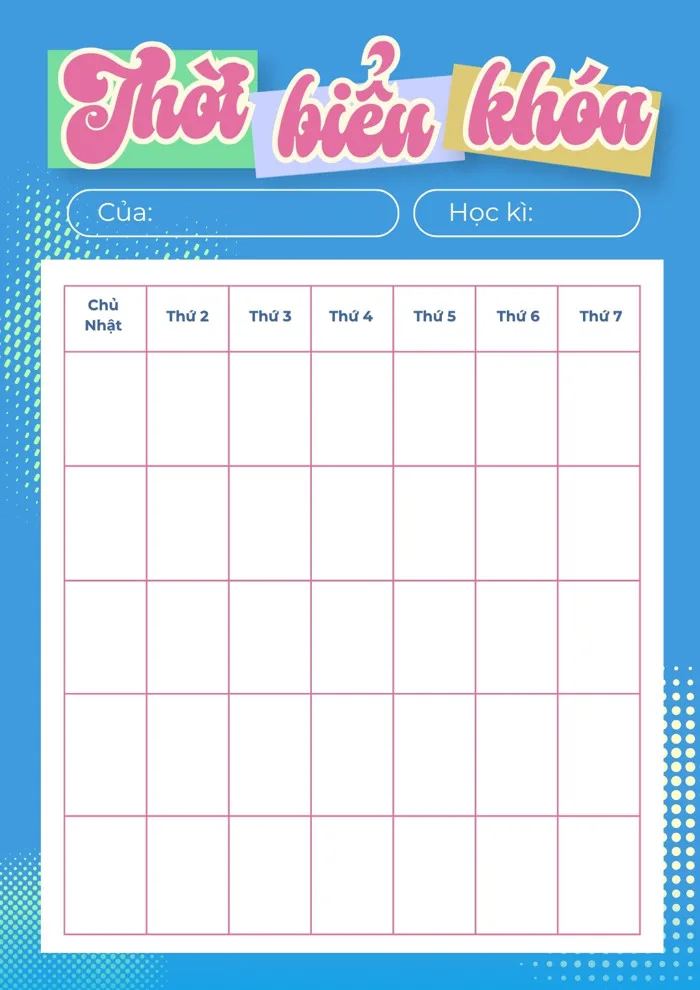 Trang 3 – Mẫu bảng kế hoạch đẹp, dễ chỉnh sửa và in miễn phí | Canva
