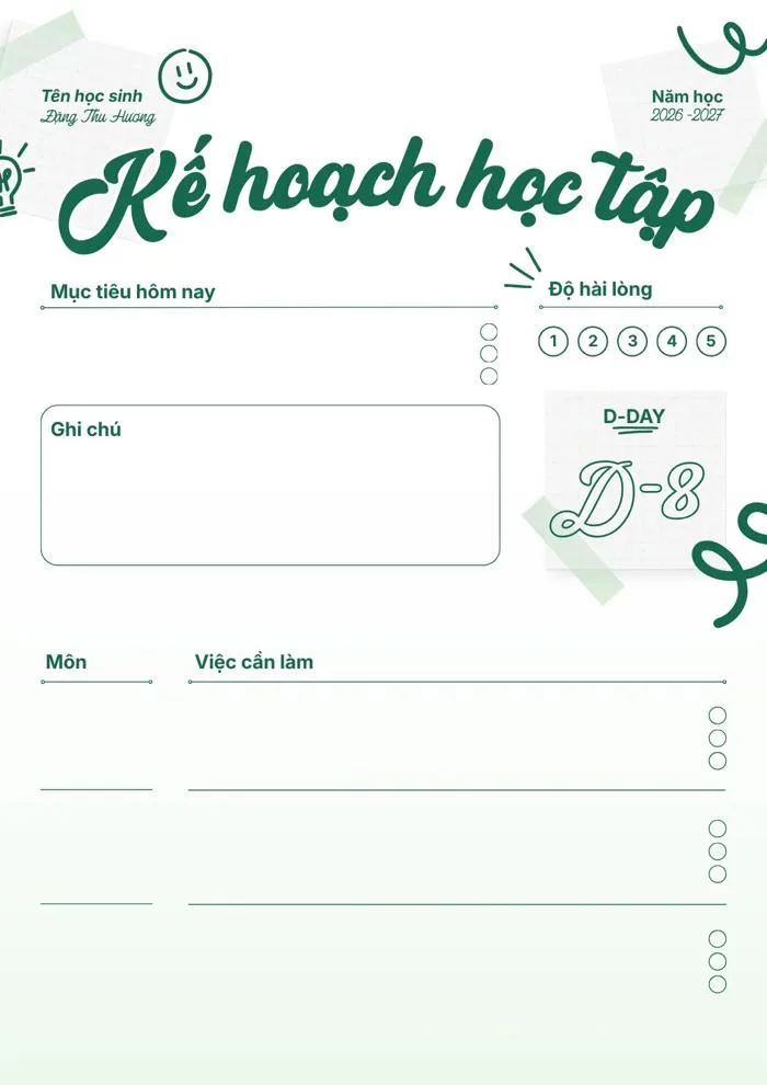 Trang 3 – Mẫu bảng kế hoạch đẹp, dễ chỉnh sửa và in miễn phí | Canva