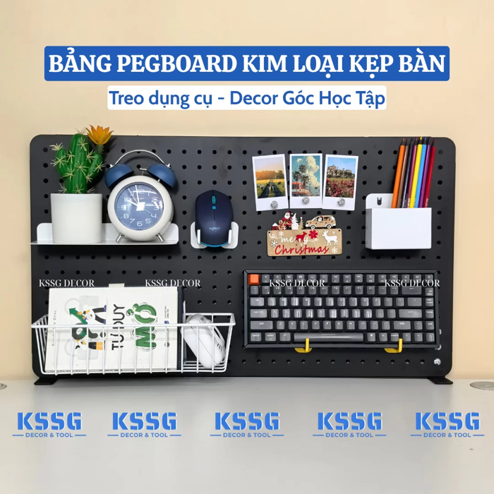 BẢNG TREO ĐỒ PEGBOARD KẸP BÀN TREO PHỤ KIỆN