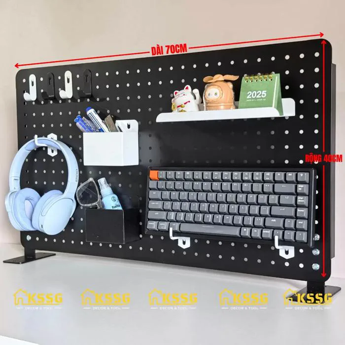 BẢNG LỖ PEGBOARD ĐỂ BÀN 70X40cm – KSSG DECOR