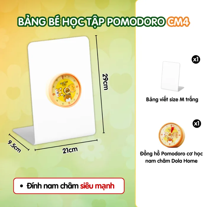 Bảng tin học tập kim loại cao cấp nam châm từ tính Dola Home Kids | Hít nam  châm mạnh, viết dễ, đặt bàn bé học chăm chỉ