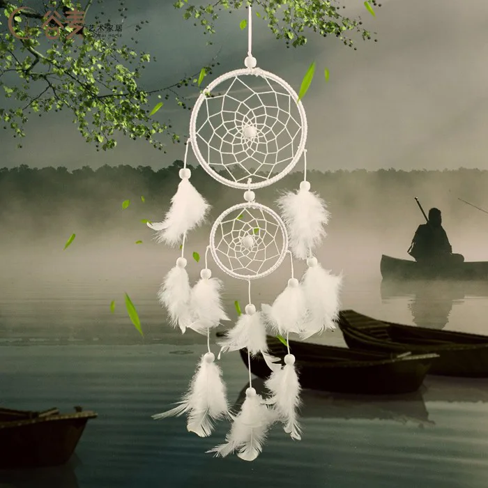 Bùa Đuổi Bắt Giấc Mơ Dream Catcher Có Đèn Led Treo Tường Trang Trí