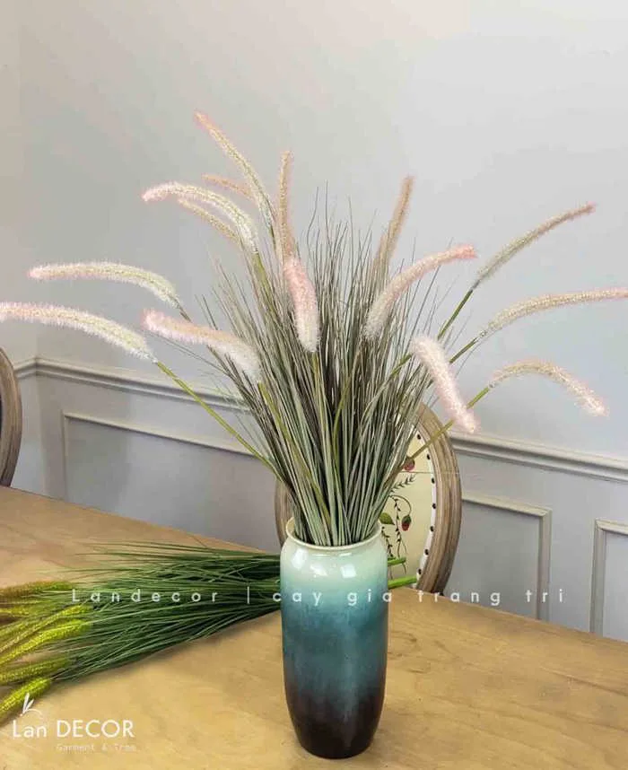 BÌNH GỐM LAU THIẾT KẾ ĐỘC ĐÁO Cây Giả Trang Trí nhà Đẹp - Lan Decor