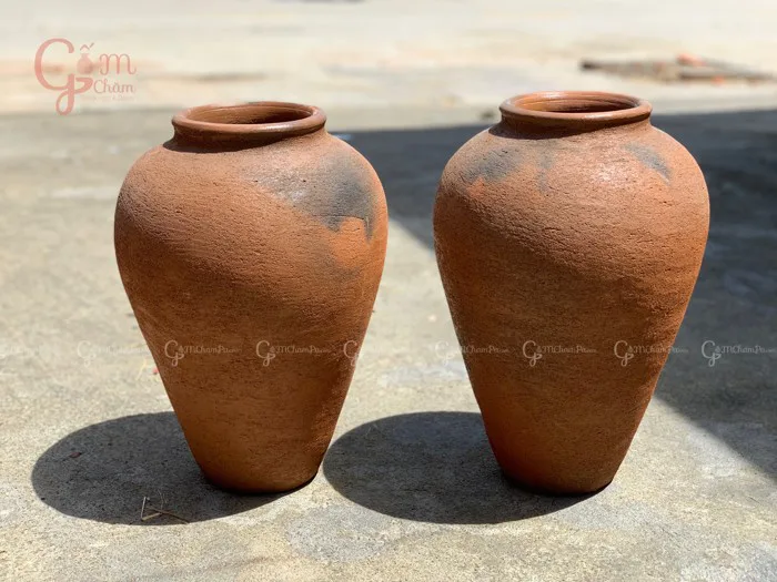 Bình hoa gốm Chăm phong cách rustic RT20